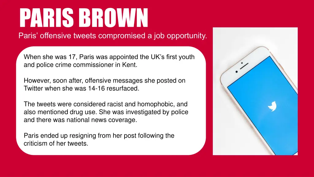 paris brown paris offensive tweets compromised