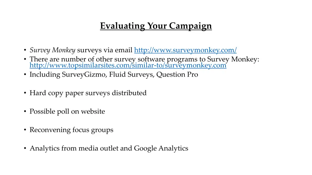 evaluating your campaign 1