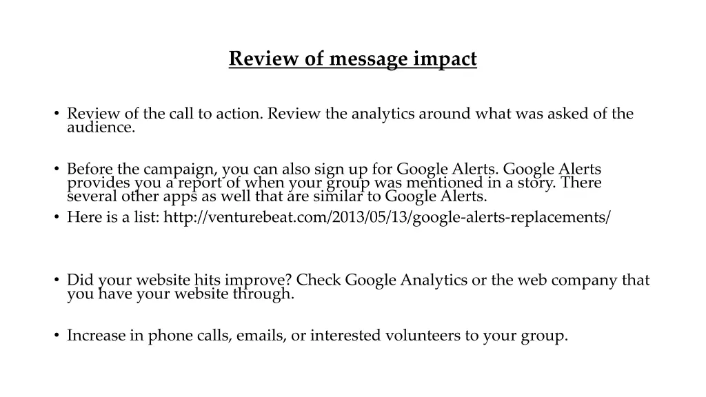 review of message impact 1