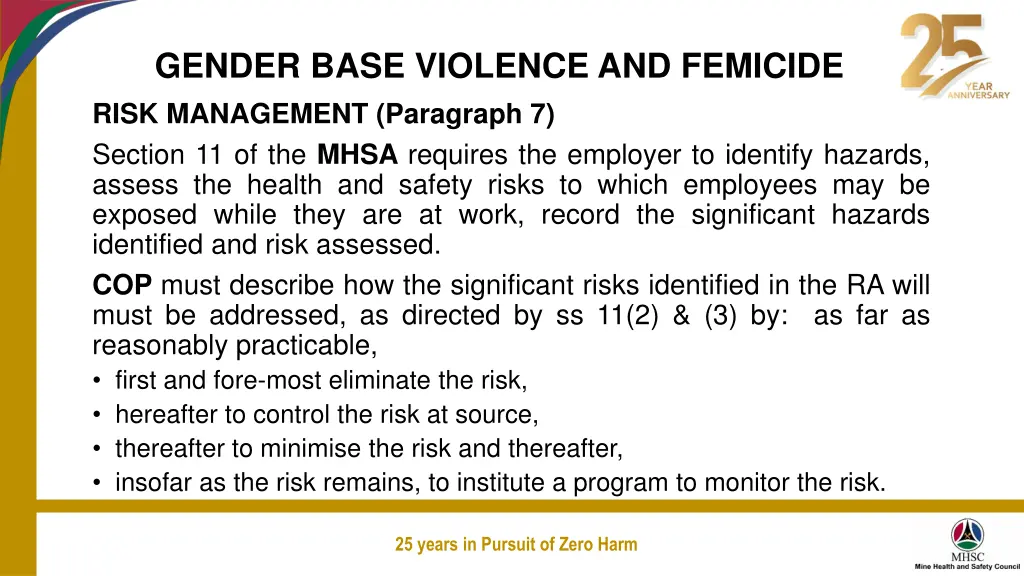 gender base violence and femicide risk management
