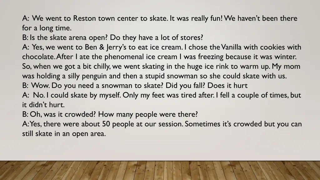a we went to reston town center to skate