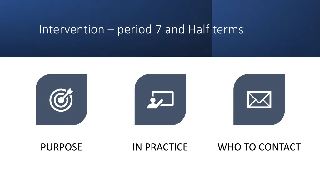 intervention period 7 and half terms