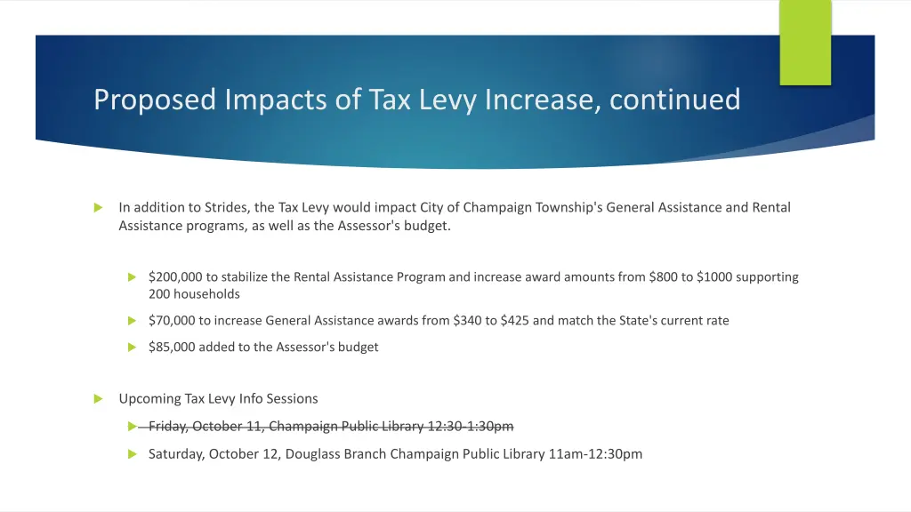 proposed impacts of tax levy increase continued