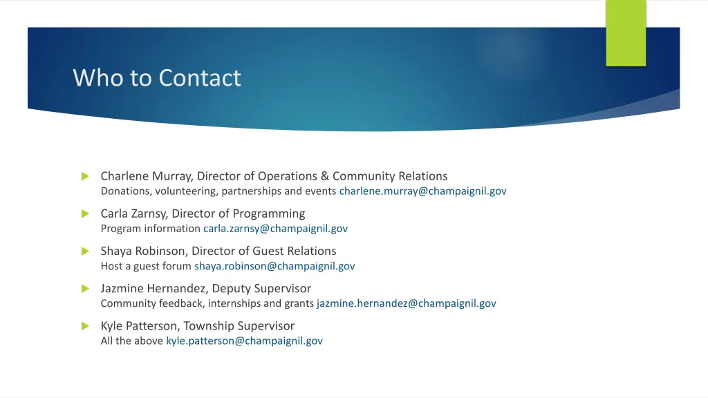 who to contact