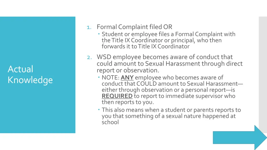 1 formal complaint filed or student or employee