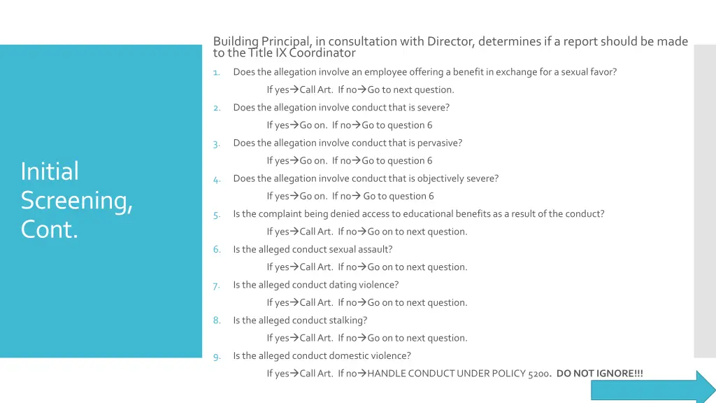 building principal in consultation with director