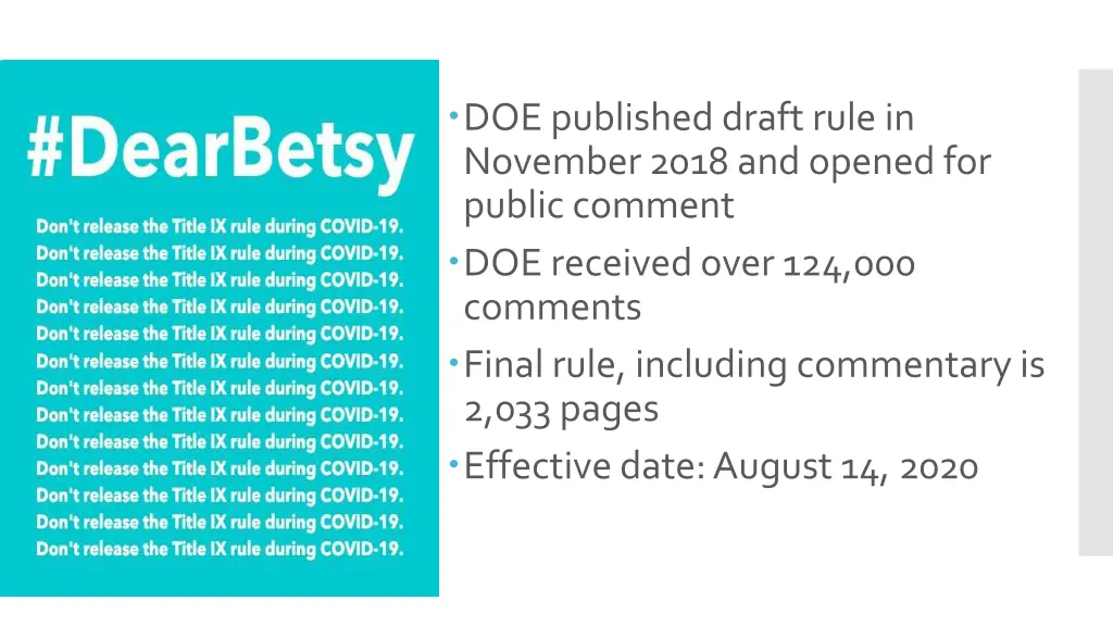 doe published draft rule in november 2018