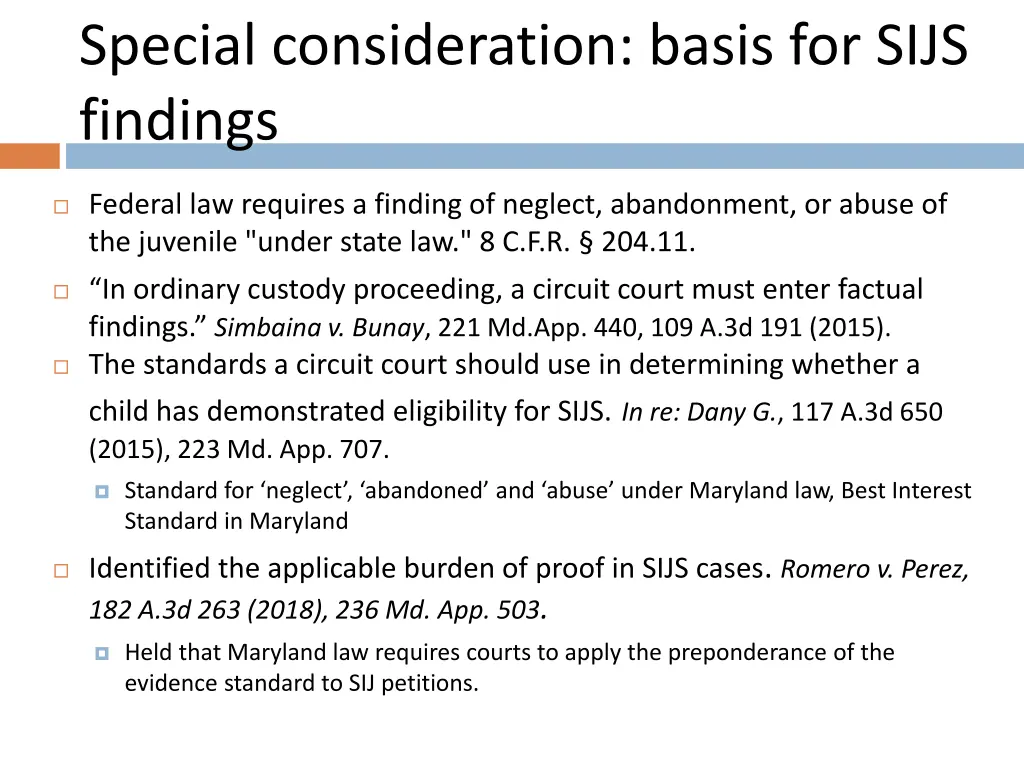 special consideration basis for sijs findings