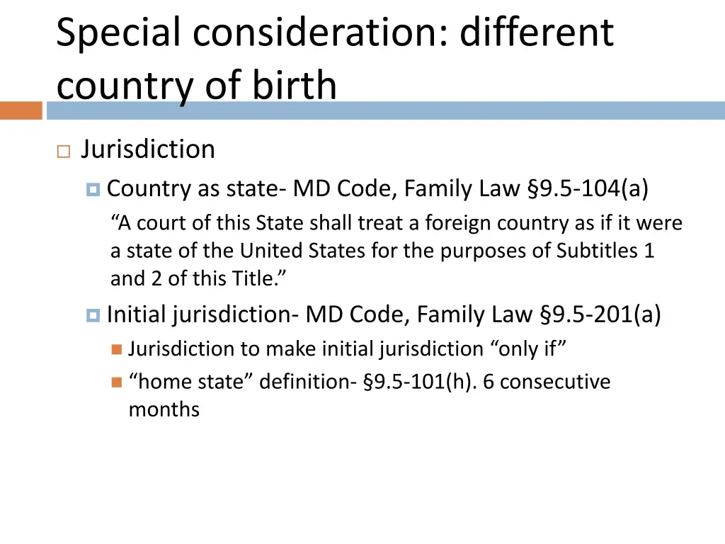 special consideration different country of birth