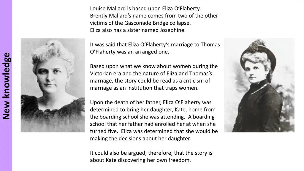 louise mallard is based upon eliza o flaherty
