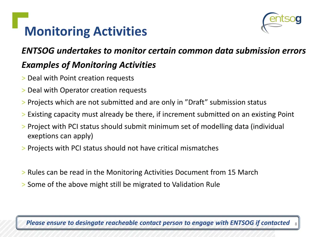 monitoring activities