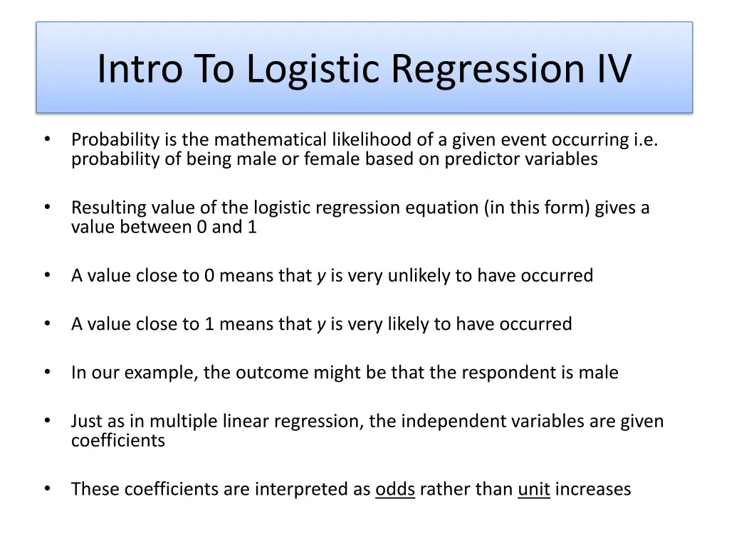 intro to logistic regression iv