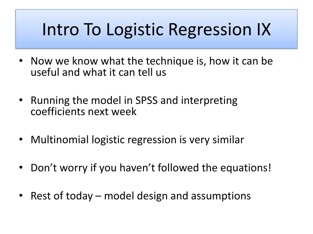 intro to logistic regression ix