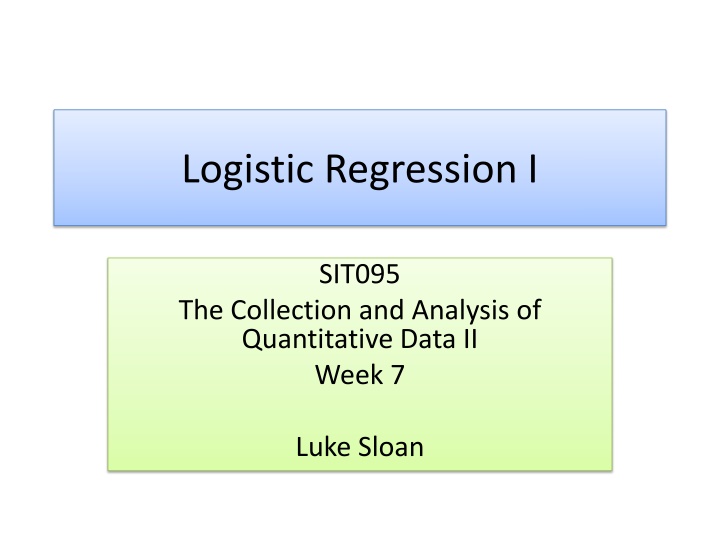 logistic regression i
