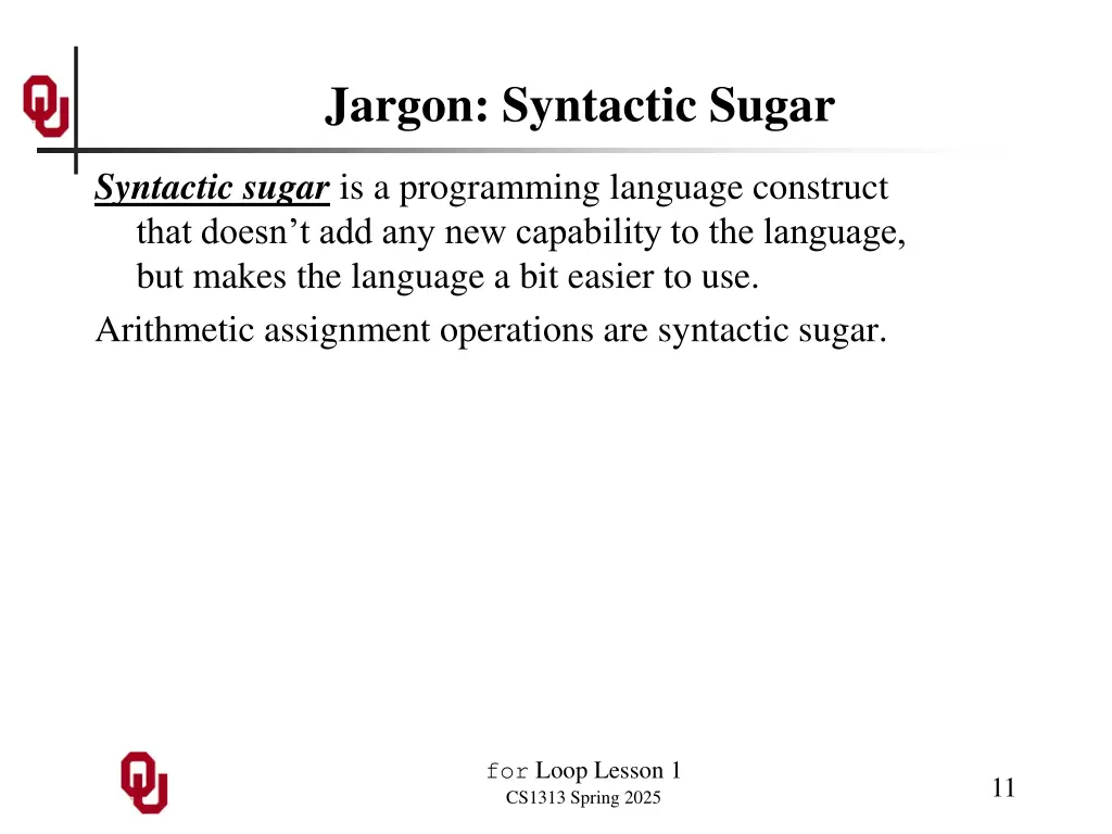 jargon syntactic sugar