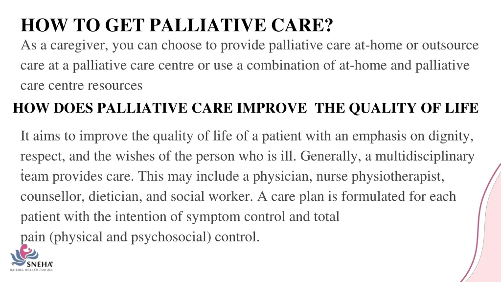 how to get palliative care as a caregiver