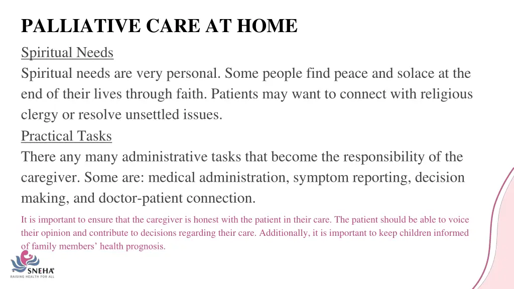 palliative care at home spiritual needs spiritual