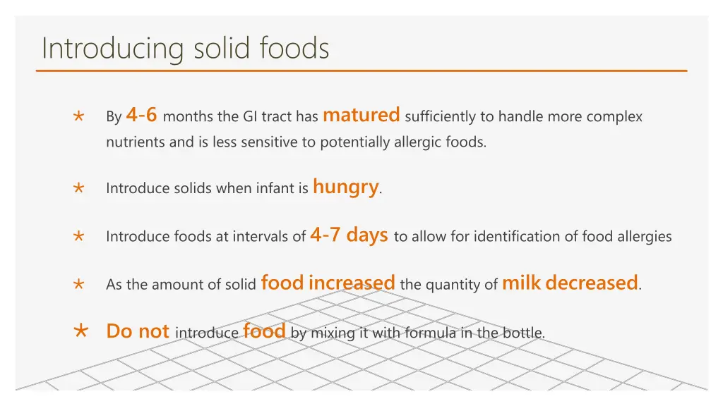 introducing solid foods