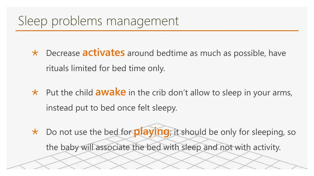 sleep problems management