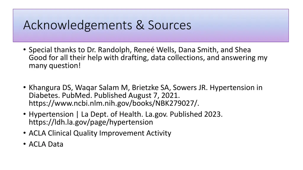 acknowledgements sources