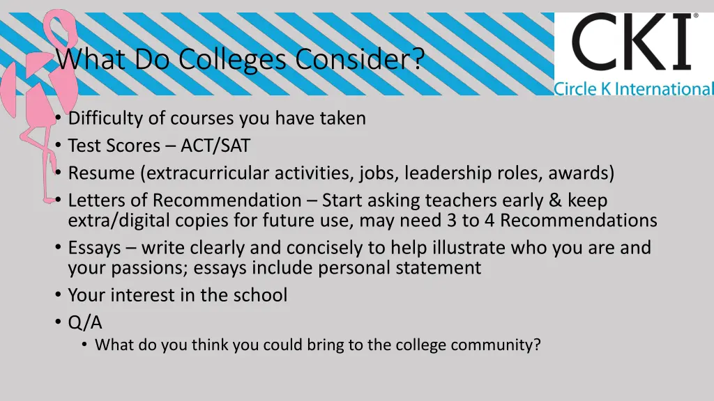 what do colleges consider