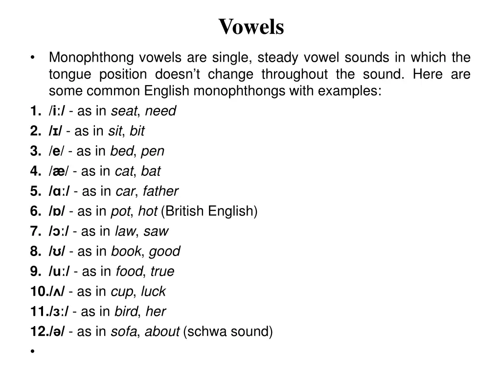 vowels 1
