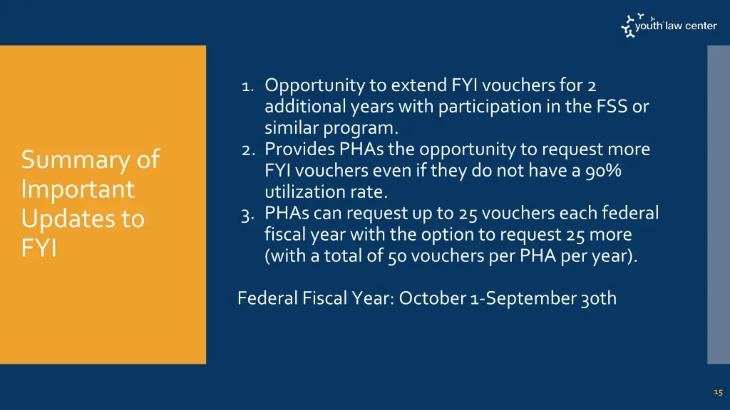 1 opportunity to extend fyi vouchers