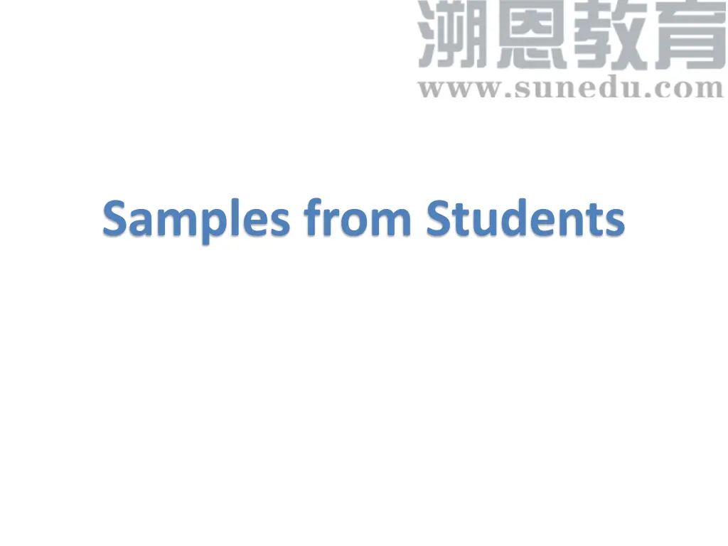 samples from students