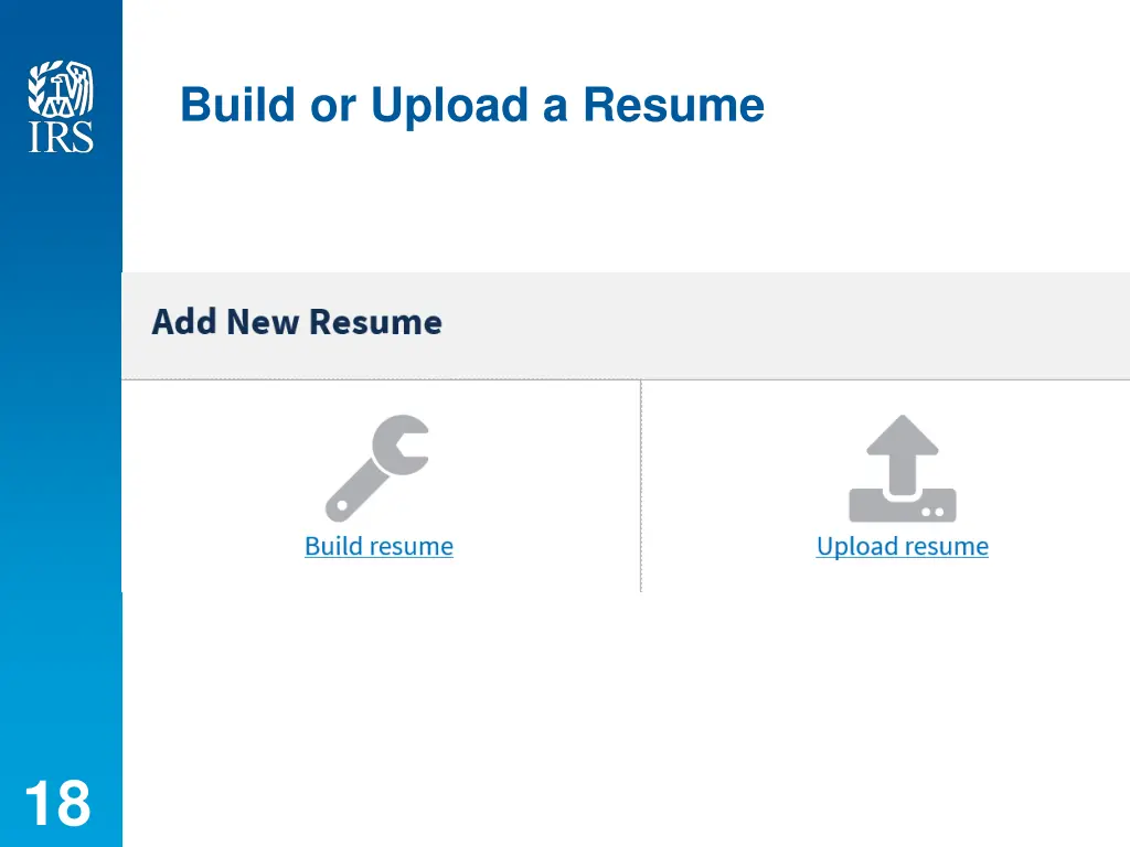 build or upload a resume