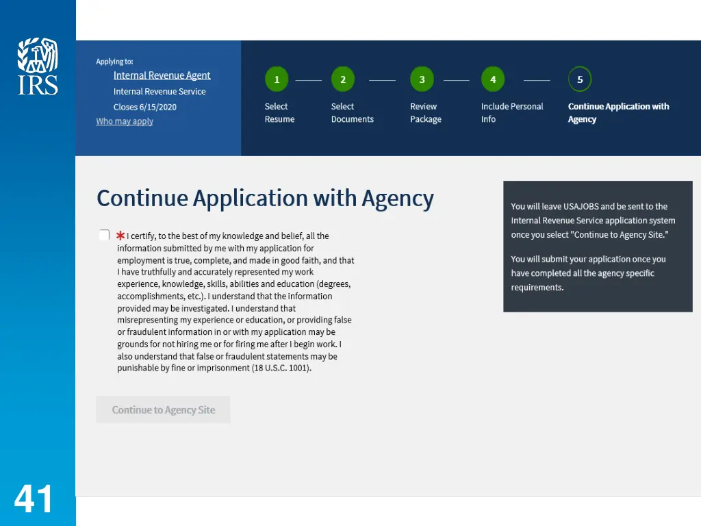 continue application certification