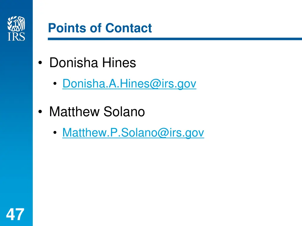 points of contact