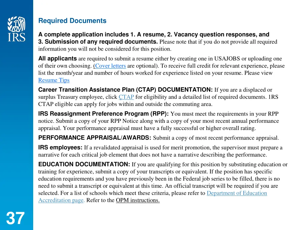 required documents