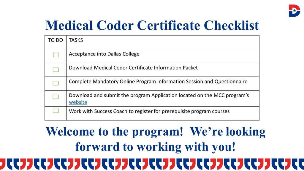 medical coder certificate checklist
