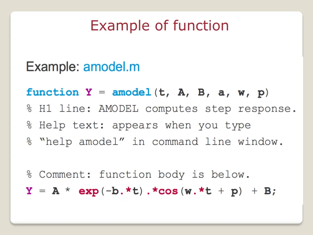 example of function