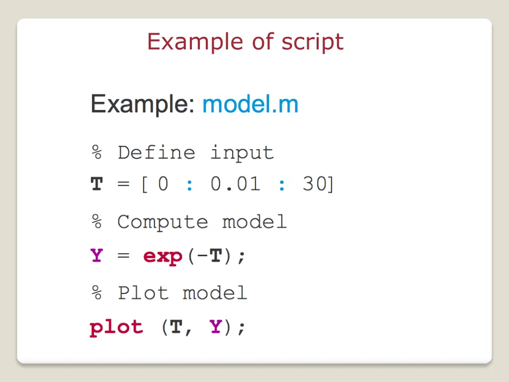 example of script