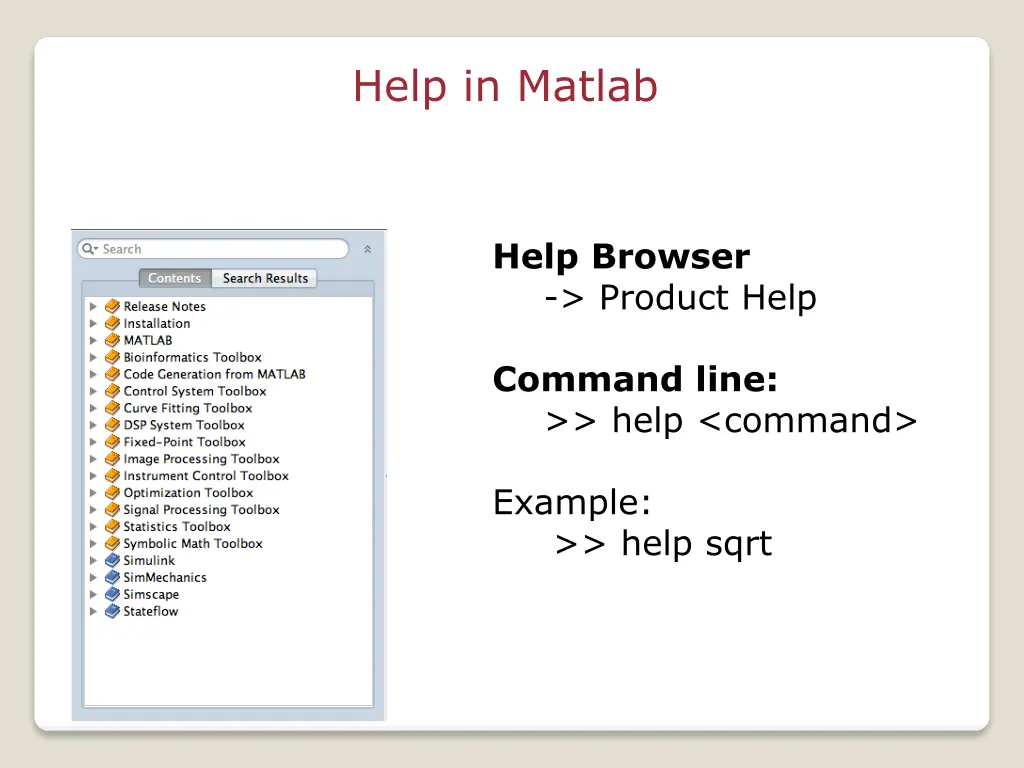help in matlab