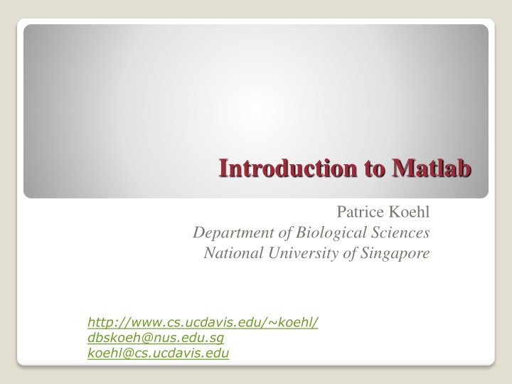 introduction to matlab
