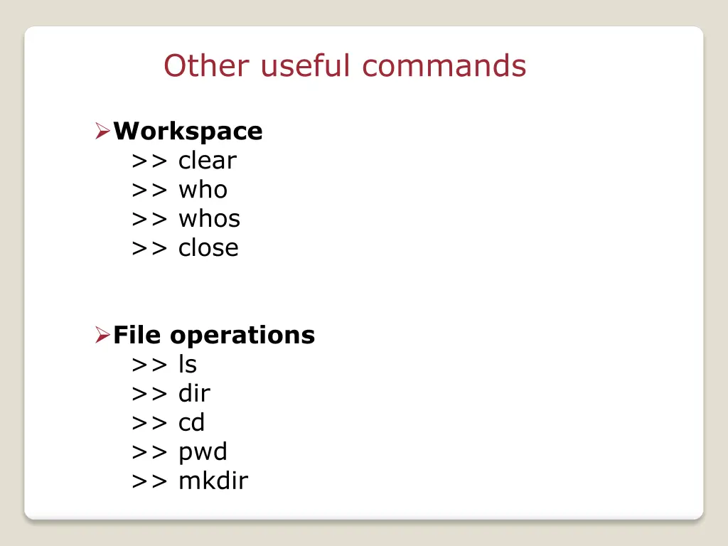 other useful commands