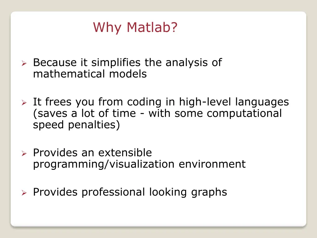 why matlab