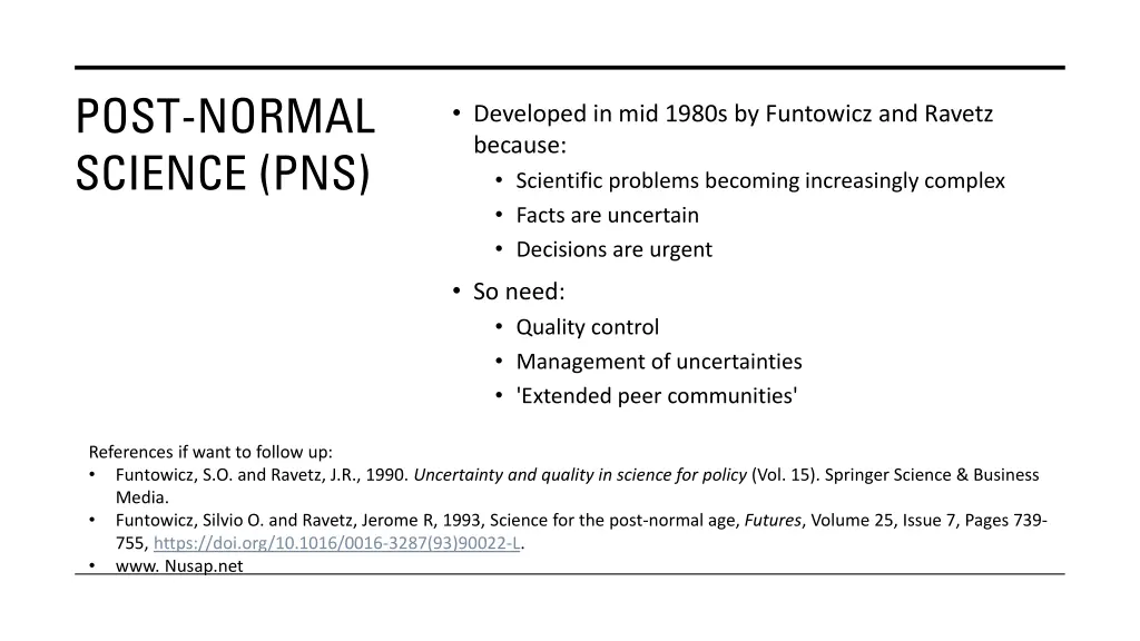 post normal science pns