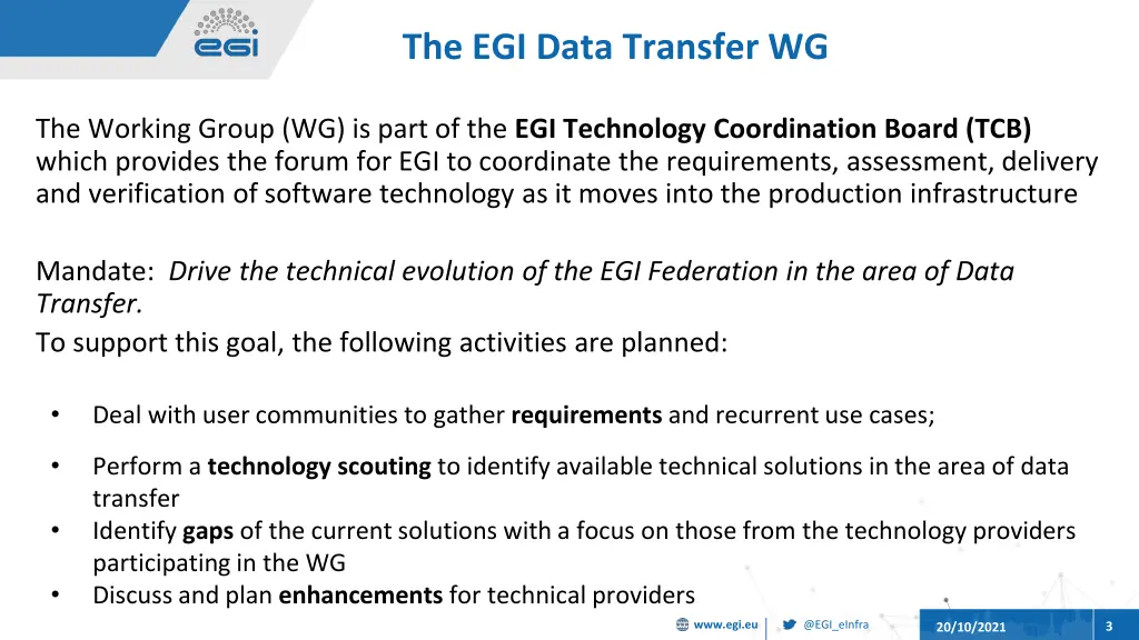 the egi data transfer wg