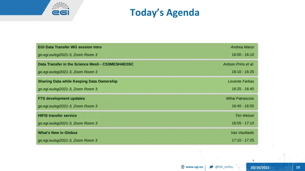 today s agenda