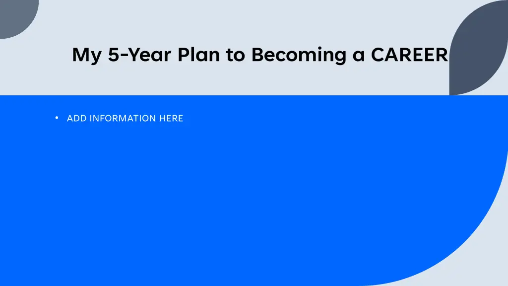 my 5 year plan to becoming a career