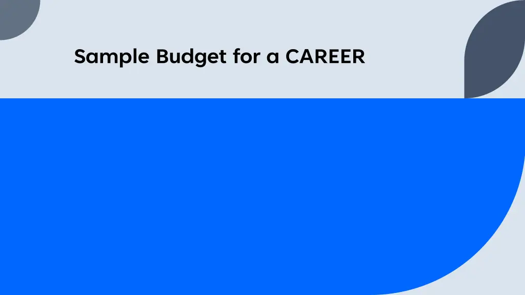 sample budget for a career
