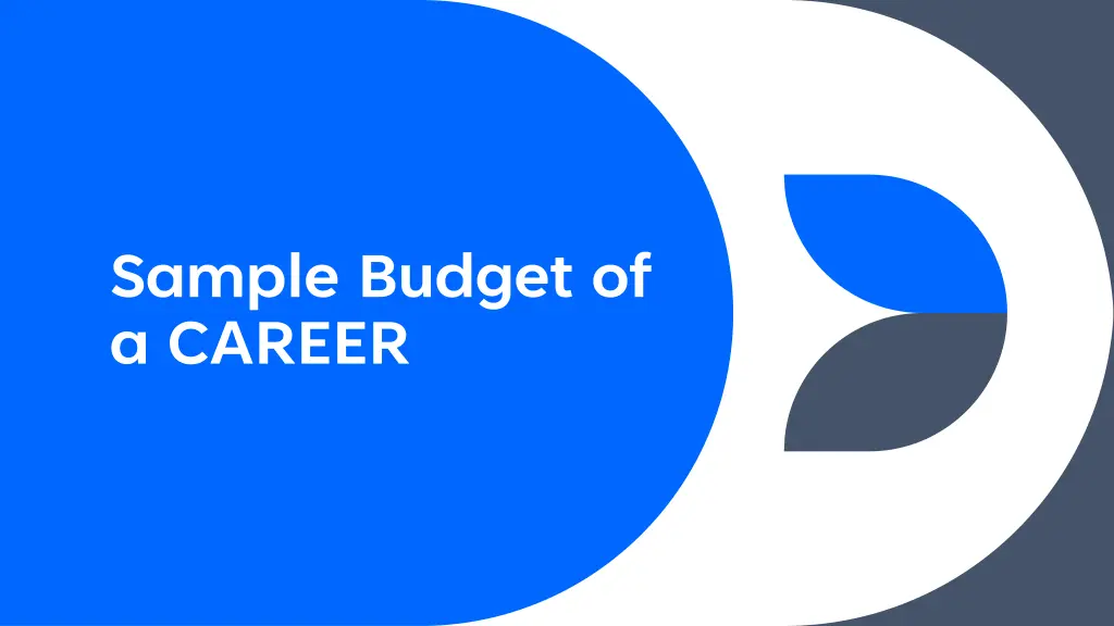 sample budget of a career