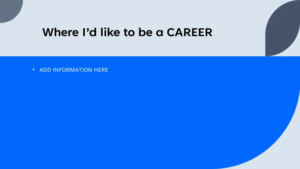 where i d like to be a career