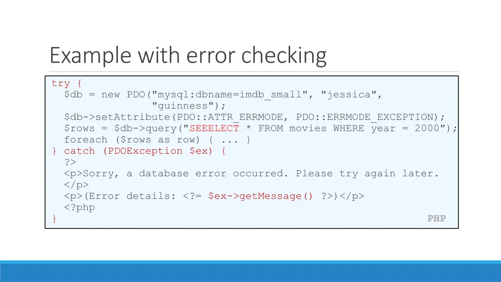 example with error checking