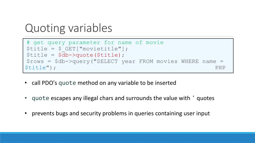 quoting variables