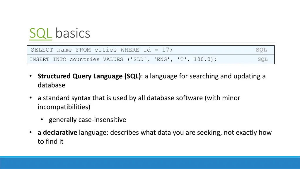 sql basics