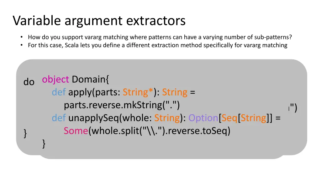 variable argument extractors